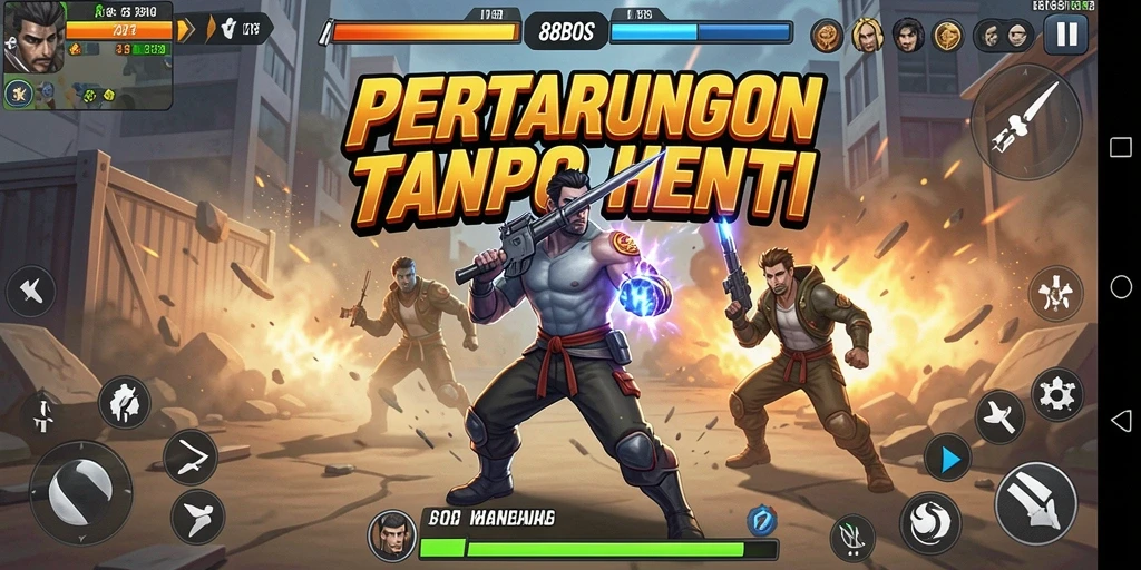 Screenshot gameplay 88BOS menunjukkan aksi pertarungan seru.