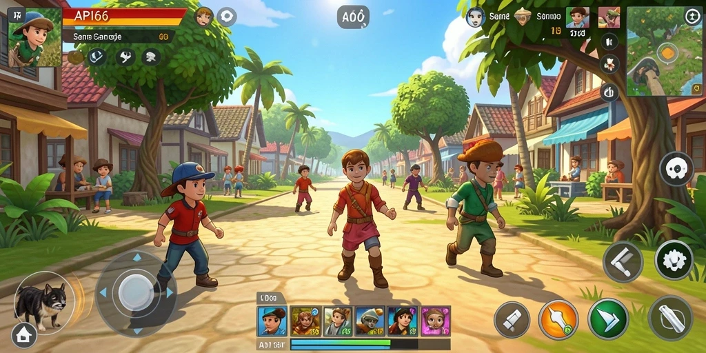 Screenshot menampilkan momen seru gameplay API66 yang penuh warna.