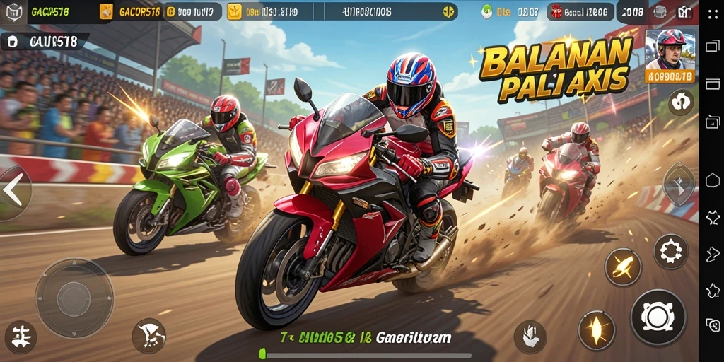 Tampilan gameplay GACOR518 yang memukau saat balapan motor.