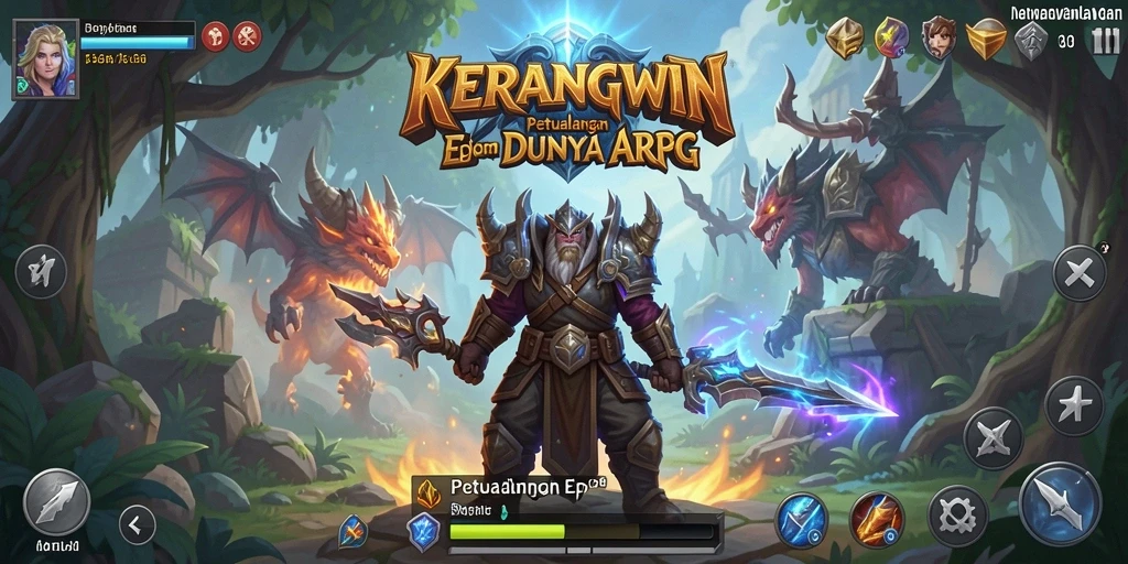 Tampilan gameplay seru KERANGWIN dengan aksi ARPG menarik.