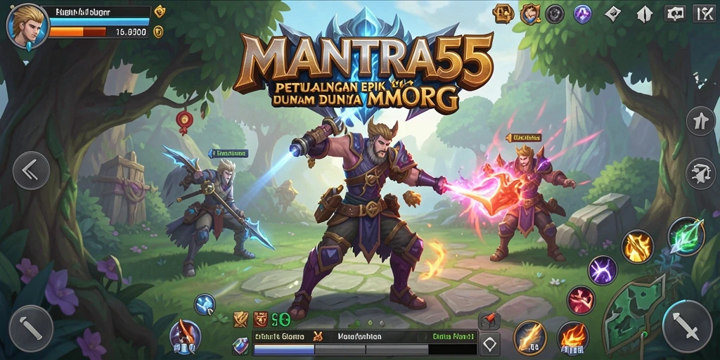 Tampilan gameplay seru di dunia MMORPG MANTRA55.