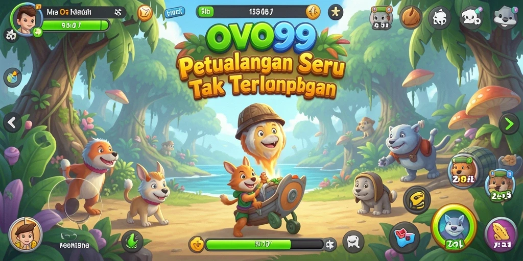 Tampilan gameplay OVO99 menampilkan aksi petualangan yang menegangkan dan mendebarkan.
