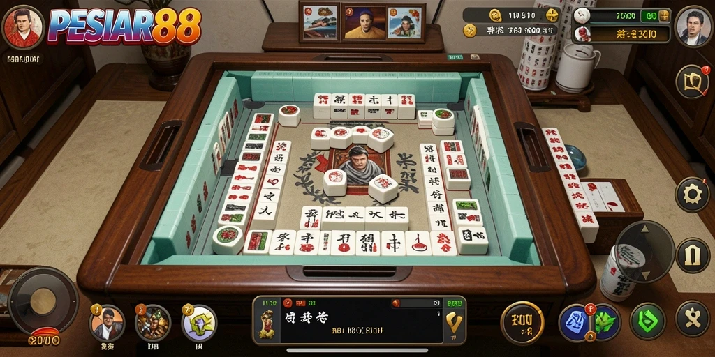 Tampilan gameplay PESIAR88 yang mendebarkan dan menantang di papan Mahjong.