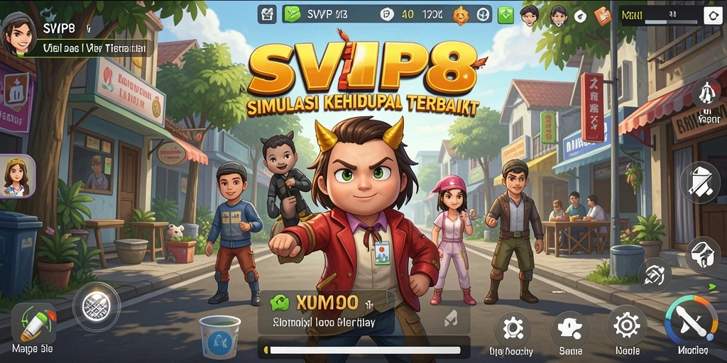 Tampilan gameplay SVIP8 dengan simulasi kehidupan yang menarik.