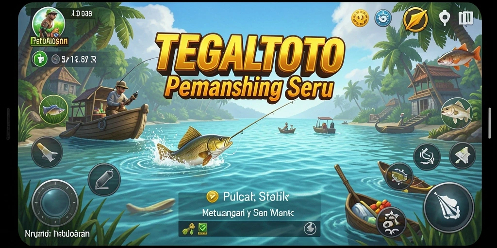 Gameplay seru dari TEGALTOTO saat memancing di danau.