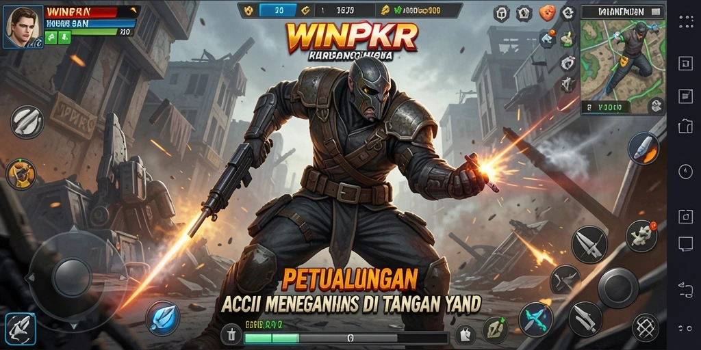 Tampilan grafis menakjubkan dari gameplay WINPKR yang mendebarkan.